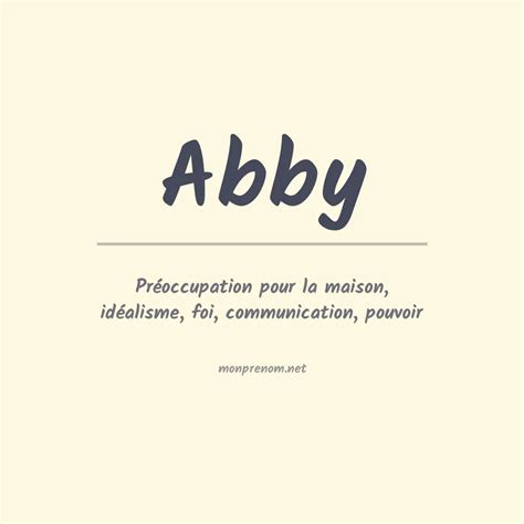 abby name|Le prénom Abby: Signification, origine, personnalité